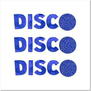 1970 RETRO Blue Disco Ball Posters and Art